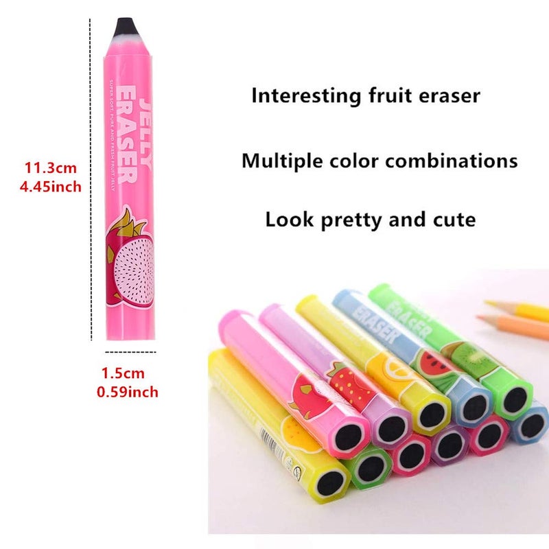 Ipienlee 10pcs Pencil Erasers Eraser Funny Portable Cube Pen-Style Eraser Eraser for Artist 5 Color Jelly Erasers - Image 4